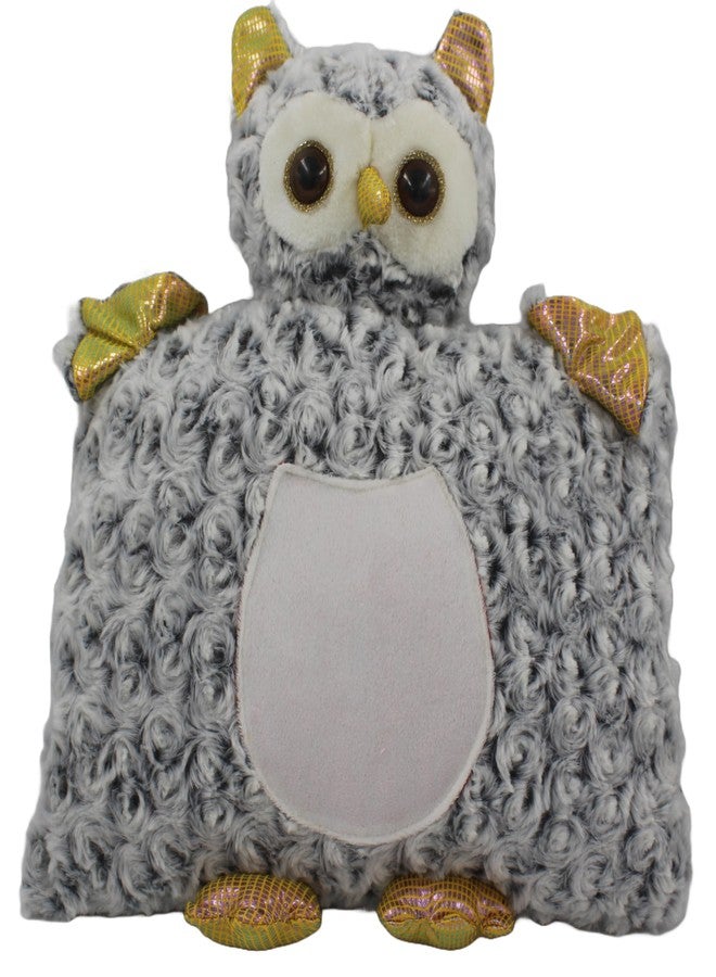 تيكلز وسادة بومة محشوة ناعمة من القطيفة، هدية مثالية لأعياد ميلاد الأطفال (الحجم: 35 سم، اللون: رمادي) - Image 1